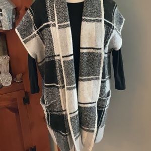 🔥 NICOLE MILLER Gorgeous Oversized Open Front Cardigan Size Large Retail $129